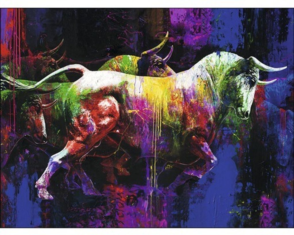 Leinwandbild Colourful Bull II 116x84 cm