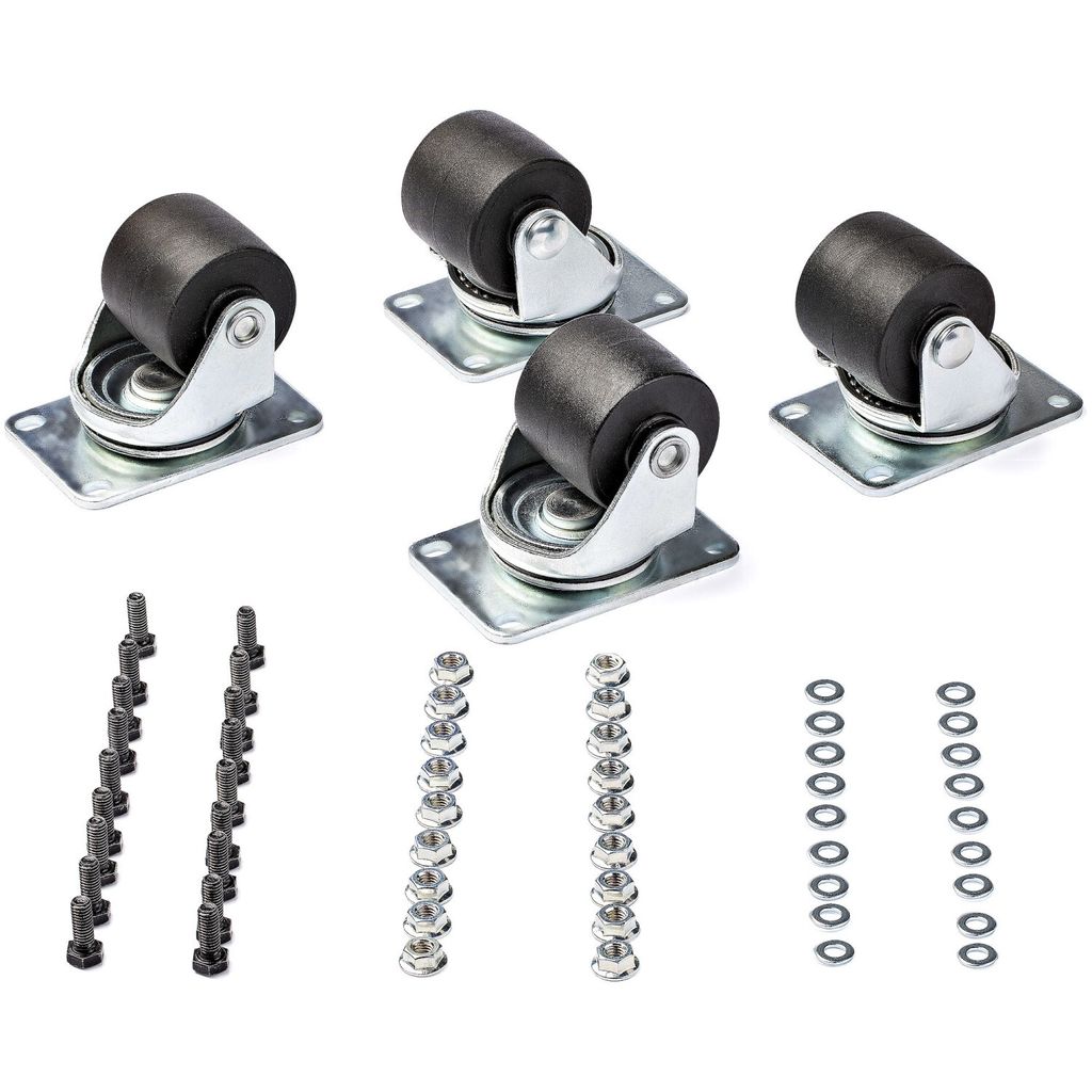 StarTech.com Schwerlastrollen für Serverreschränke - 4 Stück Universal M6 Rollen - Ersatz-Lenkrollen (45x75mm Muster) für Netzwerkschränke - S...