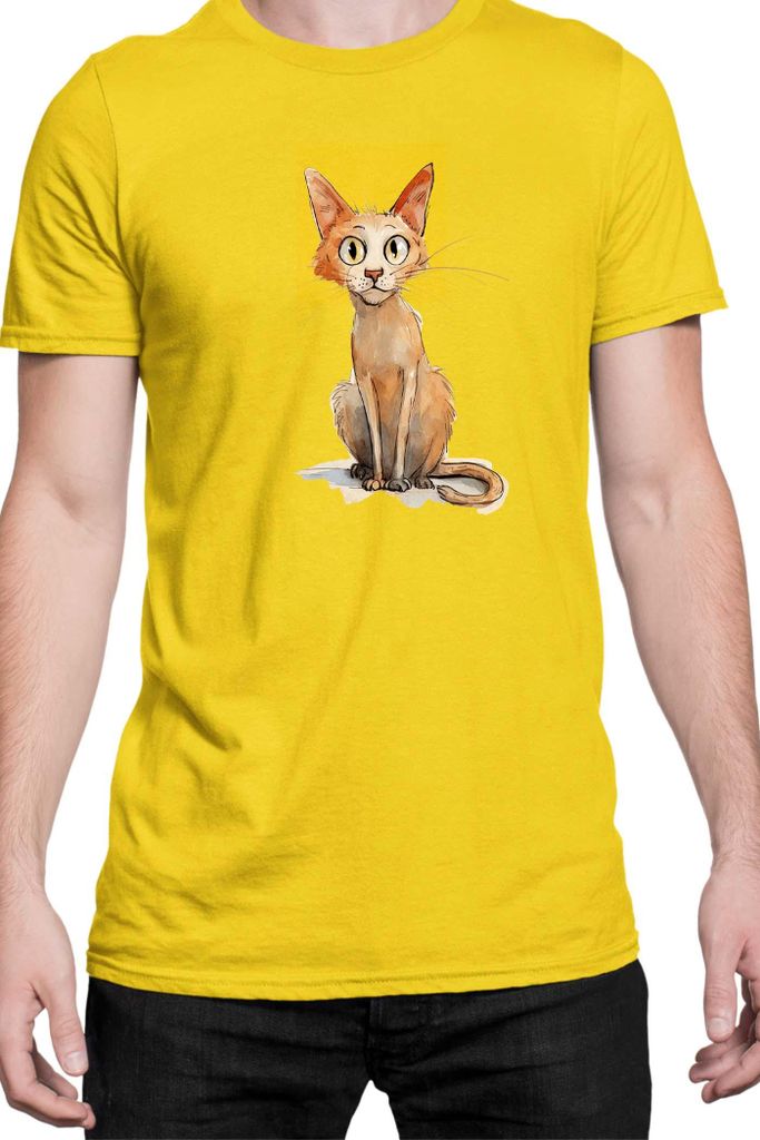 Herren T-Shirt Funny Cats Breeds Javanese Cat 022, Man XL / Gelb