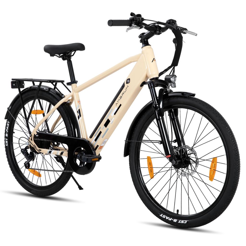 Hiland 26 Zoll Elektro Mountainbike, E-MTB mit 250W Motor, 36V 10.4Ah Batterie, Scheibenbremsen, 7-Gang E-Mountainbike für Männer Frauen