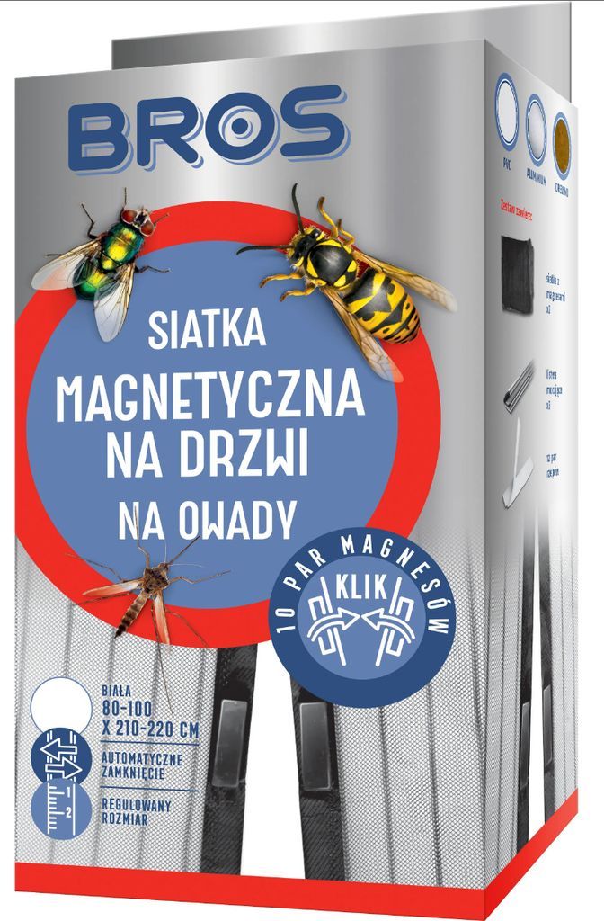 Sieťovina S Magnetickým Zavretím pre Dvere Bros, Biela Obrázok produktu 