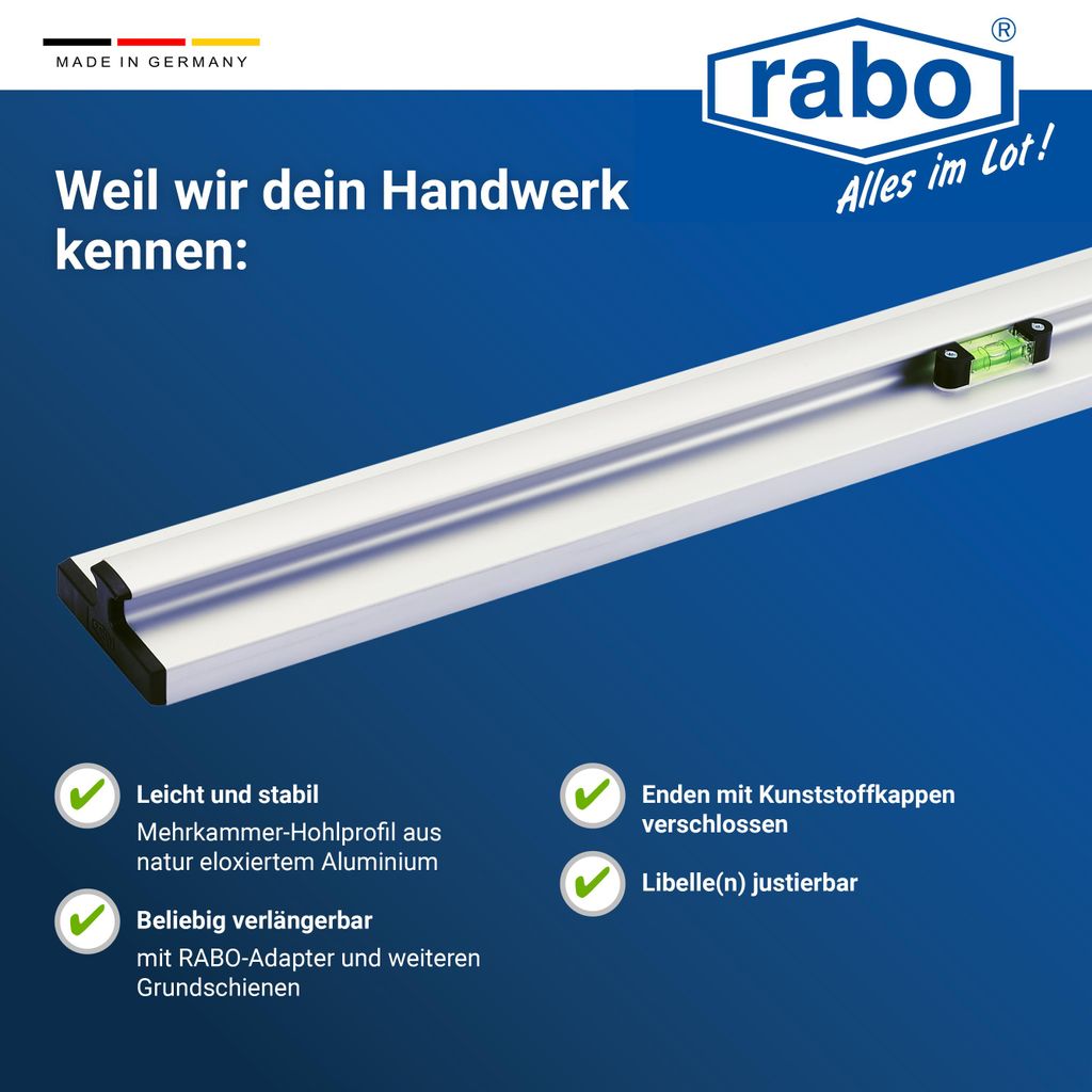 set di binari di base rabo (2 pezzi) - lunghezza 300 cm Immagine del prodotto 