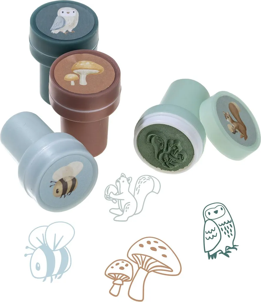 Set de Tampons en Bois Forest Friends Little Dutch Multi-Couleurs