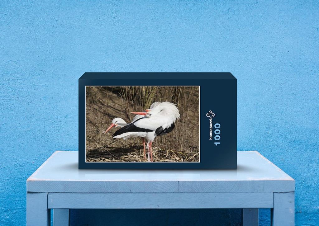 hansepuzzle 27888 - Storch Puzzle, 1000 Teile, Tierwelt, 60,0 x 46,0cm mit hochwertiger Aufbewahrung, Kartonbox und wiederverschließbarem Beutel