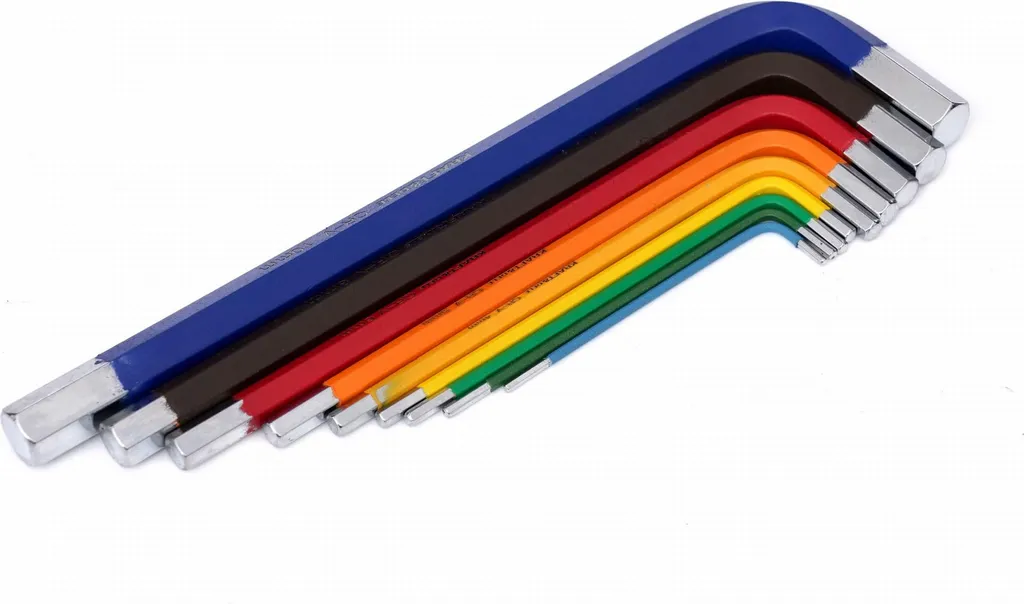 Clés Allen à tête sphérique HEX 9pcs en acier Cr-V code couleurs - 9