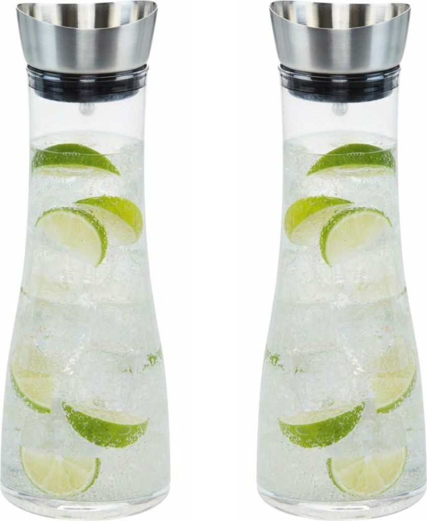 Szklana karafka na wodę z sitkiem ze stali nierdzewnej - 1 Zdjęcie produktu 