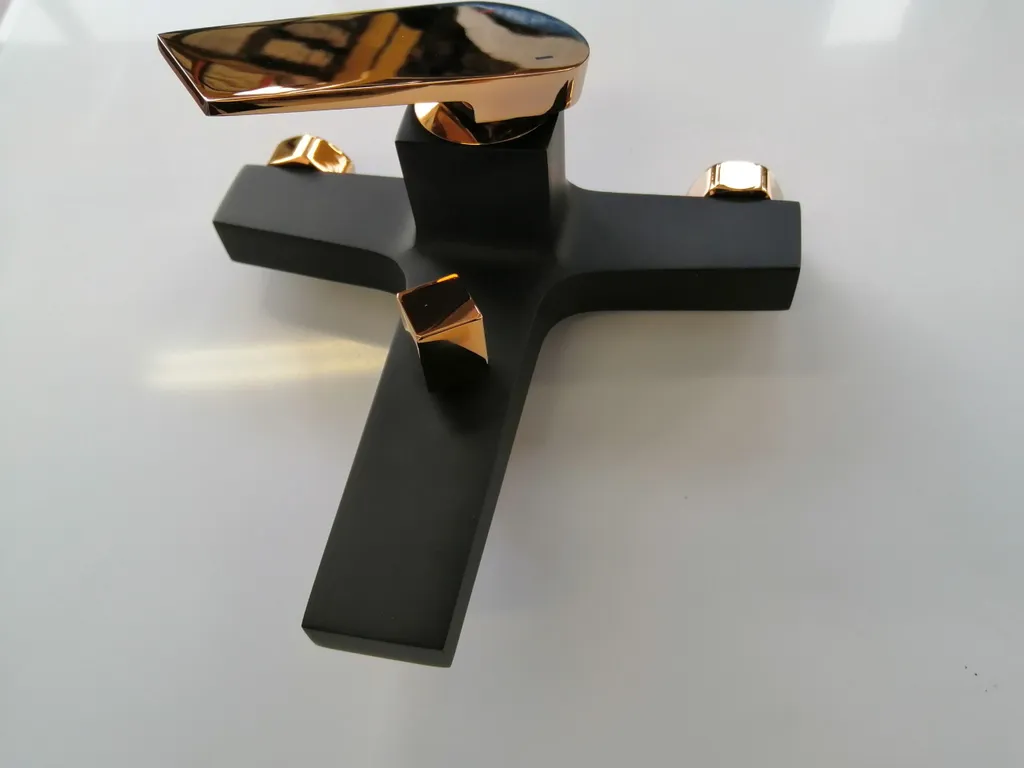 Miscelatore Vasca Oro Rosa e Nero MIDNIGHT - Lusso Made for You - 2