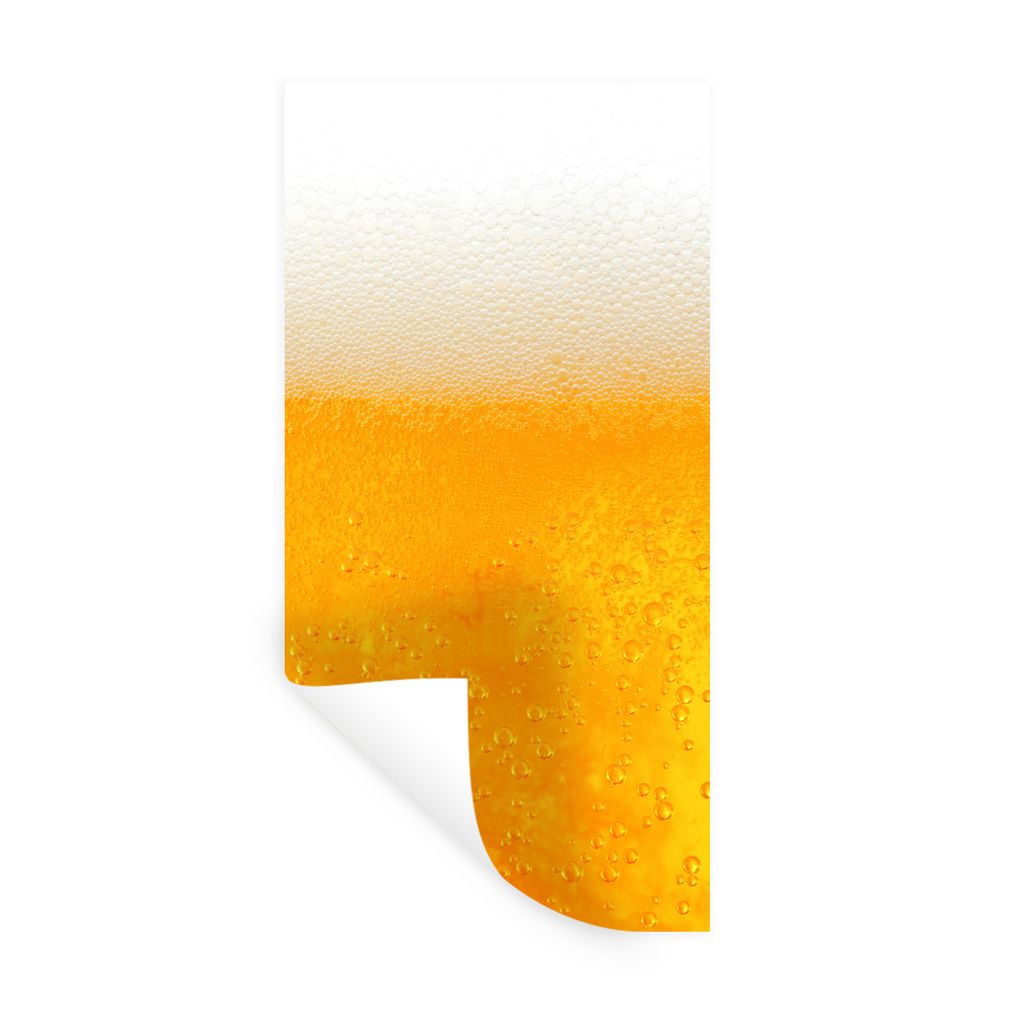 MuchoWow Wandtattoo Wandsticker Wandaufkleber Nahaufnahme eines goldenen Bieres 60x120 cm Selbstklebend und Repositionierbar - Selbstklebend - Fo...