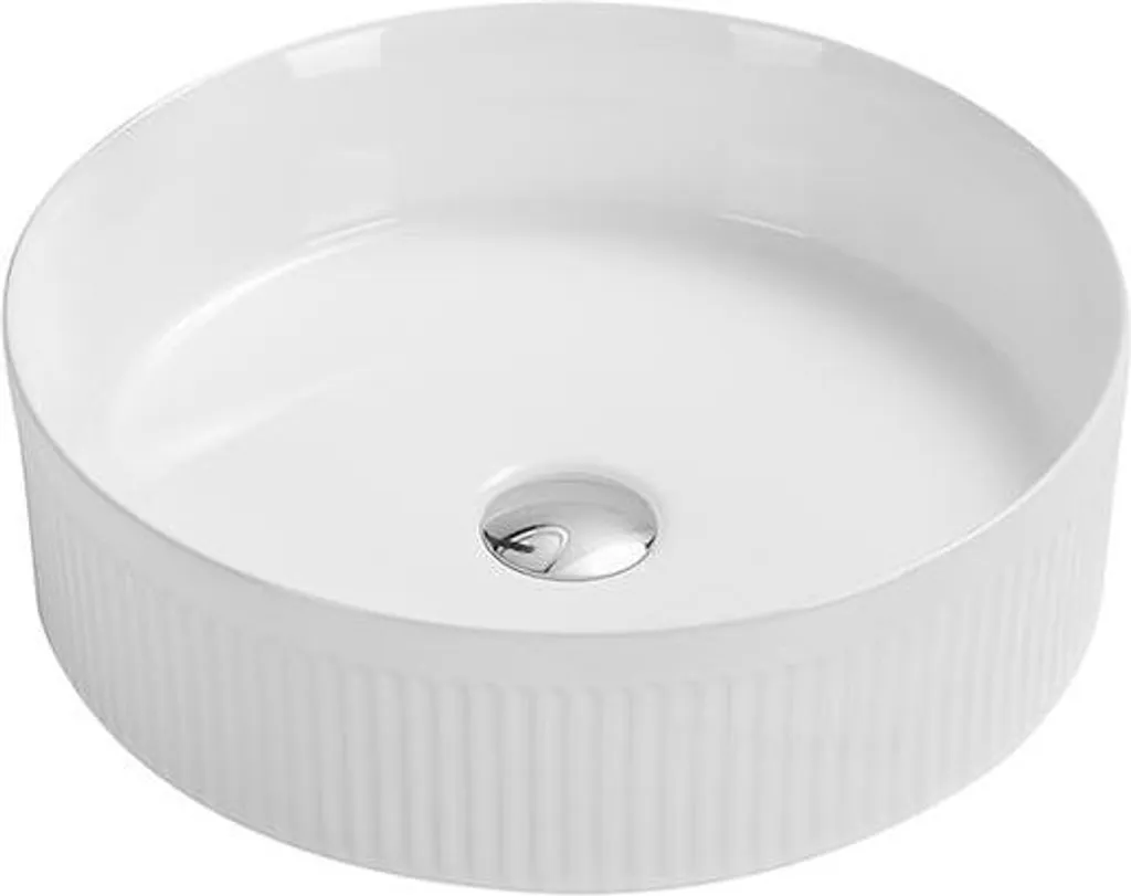Mexen Grovo lavabo da appoggio scanalato 35 x 35 cm, bianco - 22303500