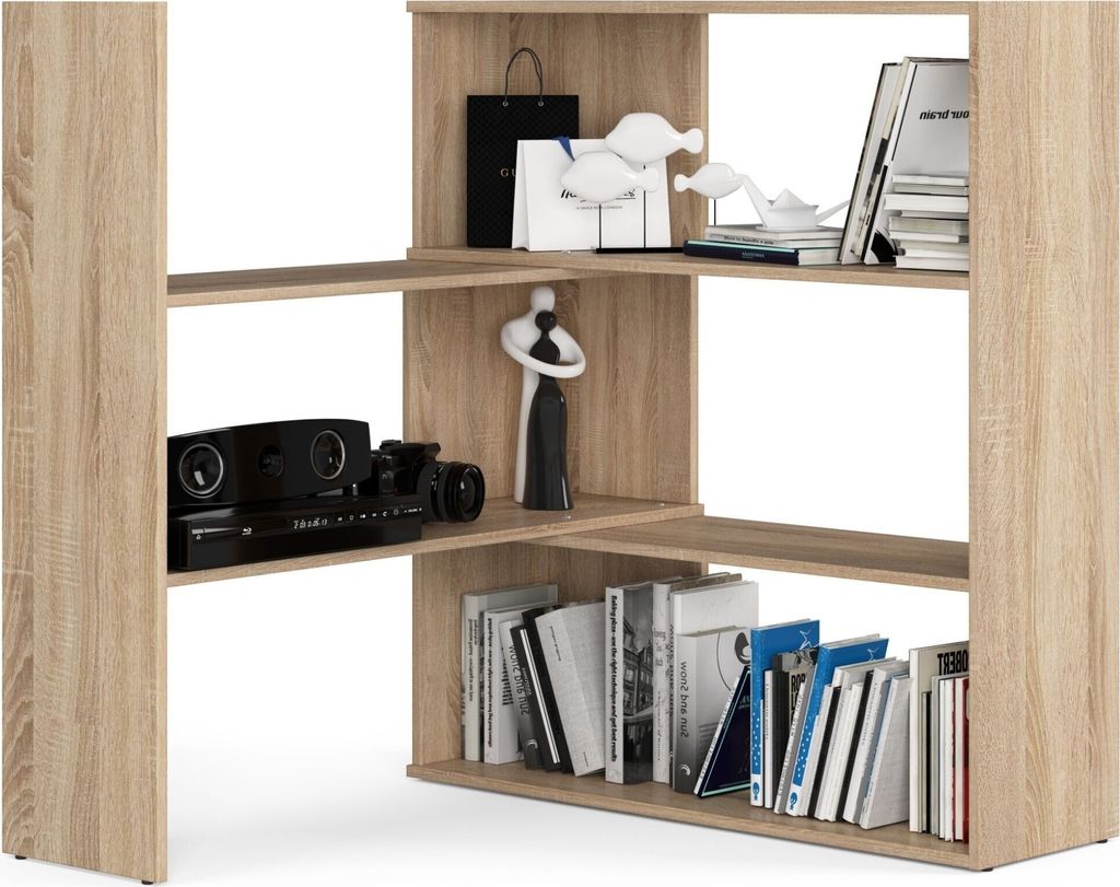 Bücherregal AKORD TWIST Eckregal Sonoma-Eiche 173,6 cm B173,6 x H109,3 x T30 cm