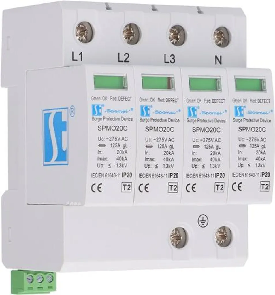 Parafoudre SPMO20C à Varistance 20kA Quadripolaire Classe C Rail DIN