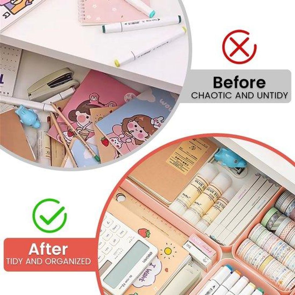 Lade-Organizer 8-teilig, Kunststoff, Büro- und Badzimmer-Ausstattung