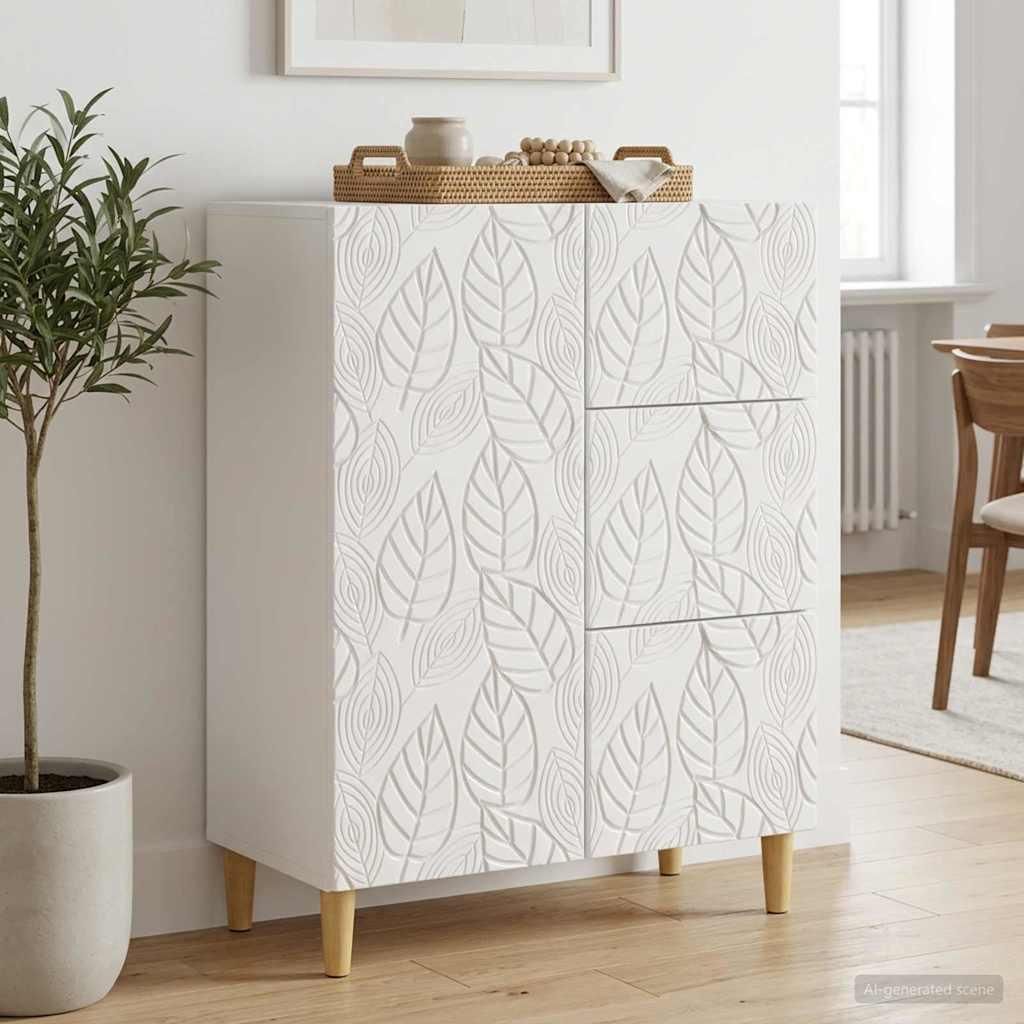 Maison Exclusive - Credenza bianca lucida 66 x 34,5 x 90 cm Immagine del prodotto 