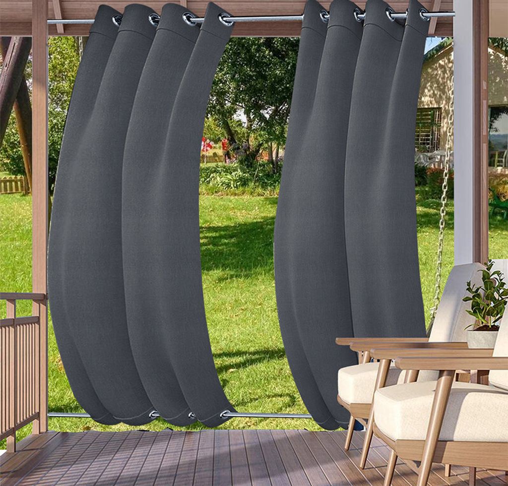 Vorhang für den Innenbereich, Vorhang für den Außenbereich, Wasserdicht, Winddicht, Verdunkelndes Fensterpaneel, 52 x 84 Zoll, 4 Stk.