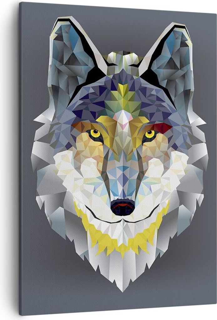 Bild auf Leinwand - Leinwandbild - Einteilig - Tier Abstraktion - 50x70cm - Wand Bild - Wanddeko - Wandbilder - Leinwanddruck - Kunstdruck - Wandde...