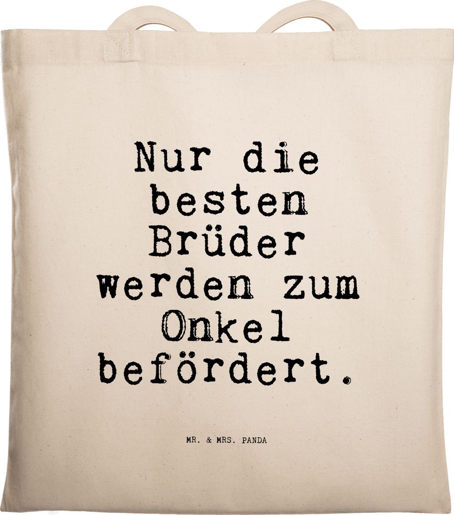 Mr. & Mrs. Panda Einkaufstasche Nur die besten Brüder... - Transparent - Geschenk, Geburt, bester Onkel, Brüder, Laptoptasche, Beutel, Sprüche, ...