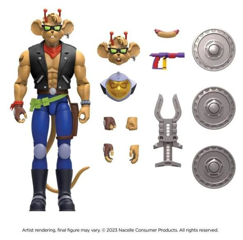 Figurine Biker Mice Throttle avec accessoires interchangeables - 9