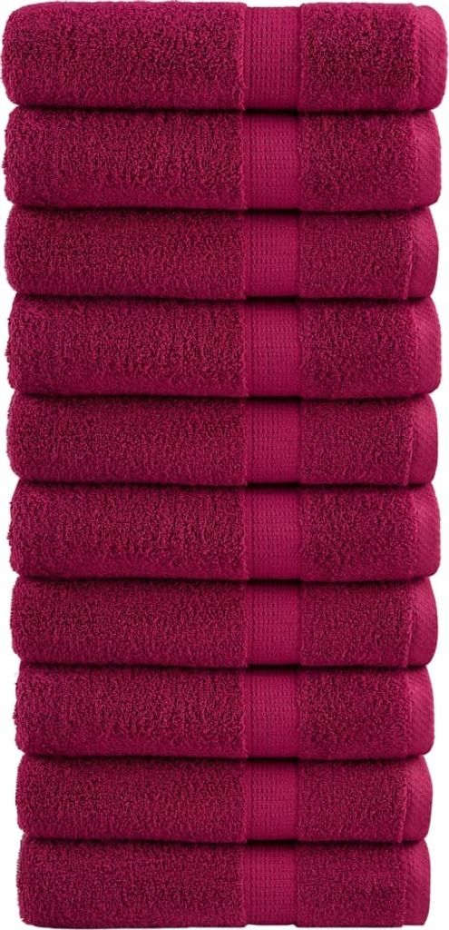 Premium-Handtücher SOLUND 10 Stk. Bordeaux 50x100 cm 600 g/m²