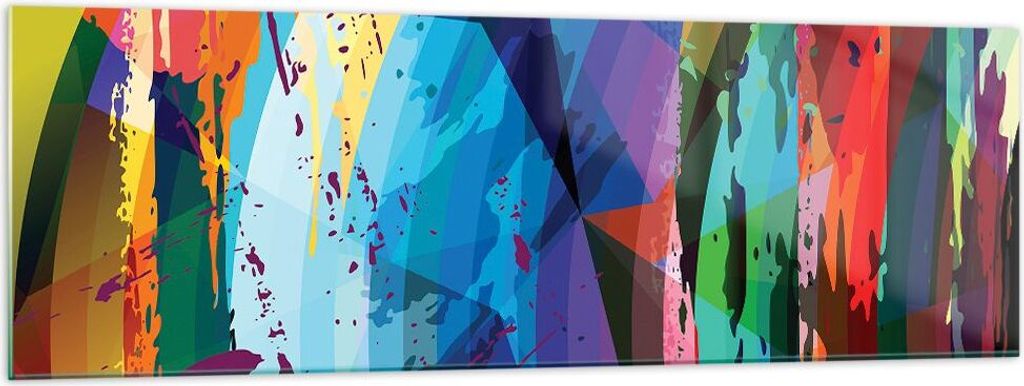 Bilder auf glas - Abstraktion modern - 160x50cm - Glasbilder - Wandbilder - Kunstdruck - zum Aufhängen bereit - Wanddekoration aus Glas - Glas Bil...