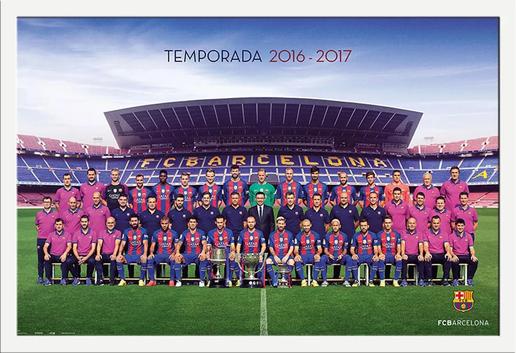 Poster FC Barcelone sous Cadre Amovible Shinsuke - Protection Acrylique