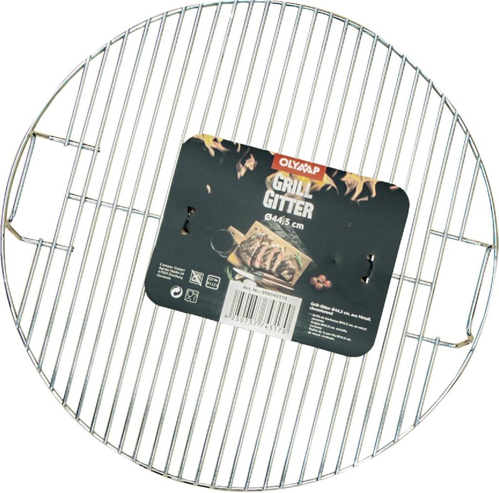 Grillrost Grillgitter Ø 44,5 cm Stahl mit Verchromung
