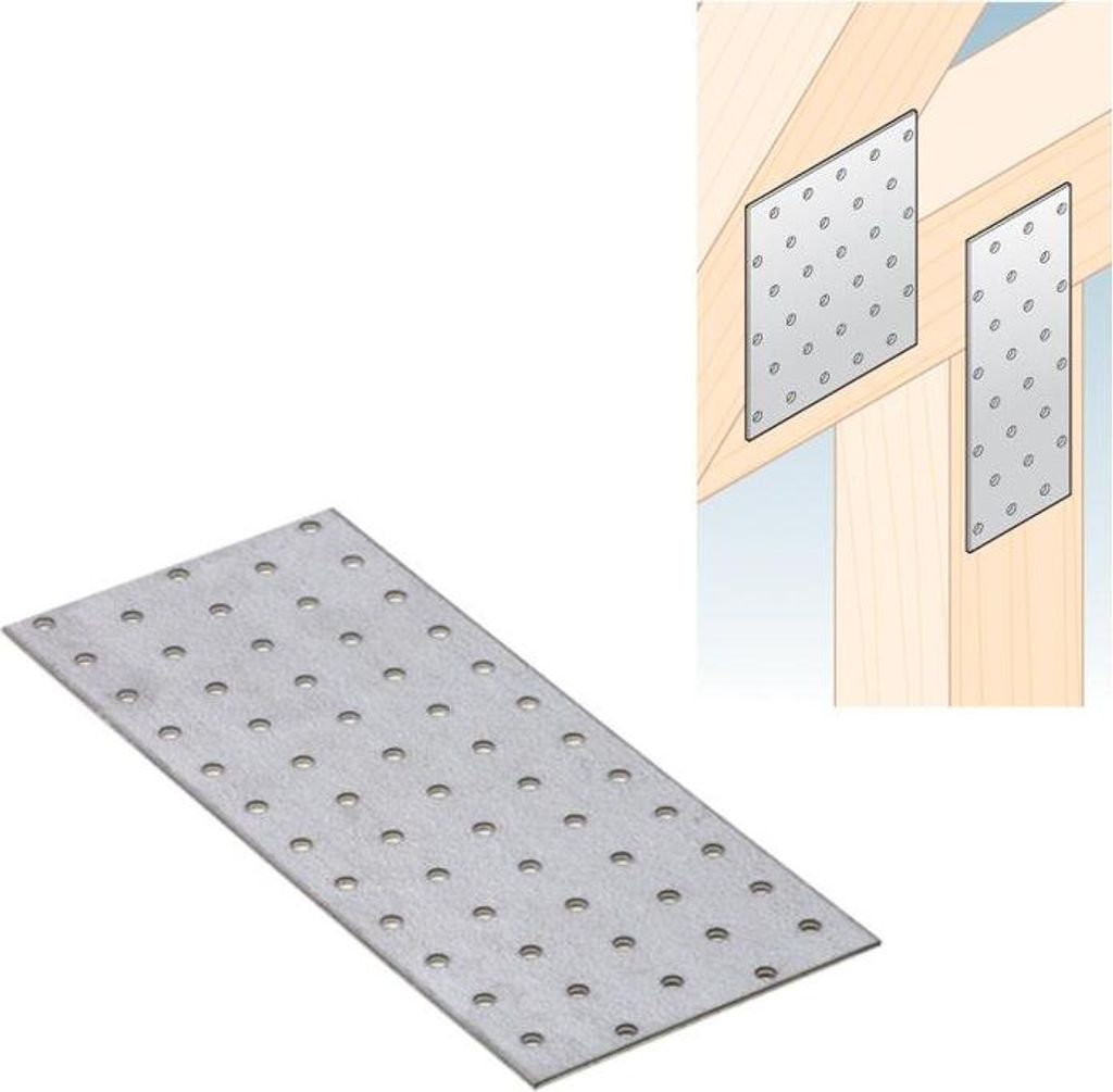 Lochplatte 240 x 100 x 2,00 mm Flachverbinder Holzverbinder verzinkt