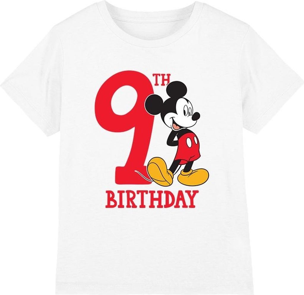 Disney - T-Shirt für Kinder - 9 Geburtstag TV3982 (128) (Weiß)