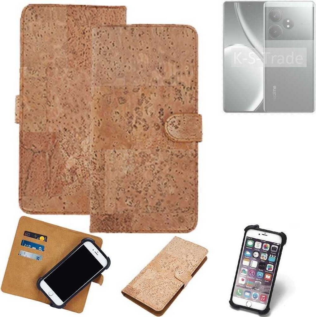 K-S-Trade Hülle kompatibel mit Realme Gt Neo 6 SE Kork Handyhülle Cover Schutzhülle TPU Case Bumper in Hellbraun, (1x)