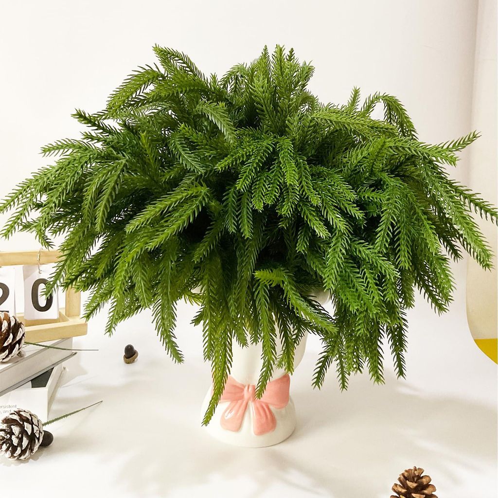 Künstliche Kiefernzweige aus Norfolk, 5 Stück, realistische künstliche Kiefernzweige, Weihnachtsdekoration, Kiefernzweige aus Norfolk, 52 cm, k...