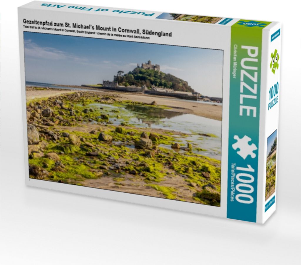 CALVENDO Puzzle Gezeitenpfad zum St. Michael’s Mount in Cornwall, Südengland | 1000 Teile Lege-Größe 64x48cm Foto-Puzzle für glückliche Stunden