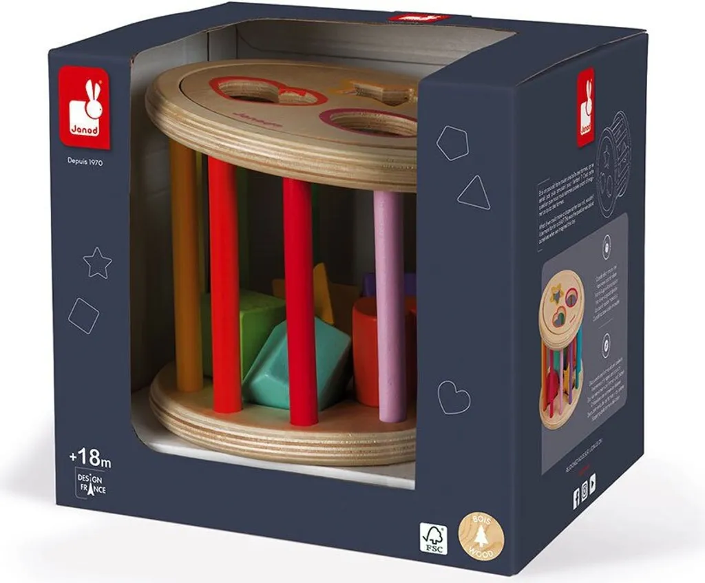 Boîte à Formes Bébé en Bois Jeu d'Assemblage Éducatif pour Petit Enfant