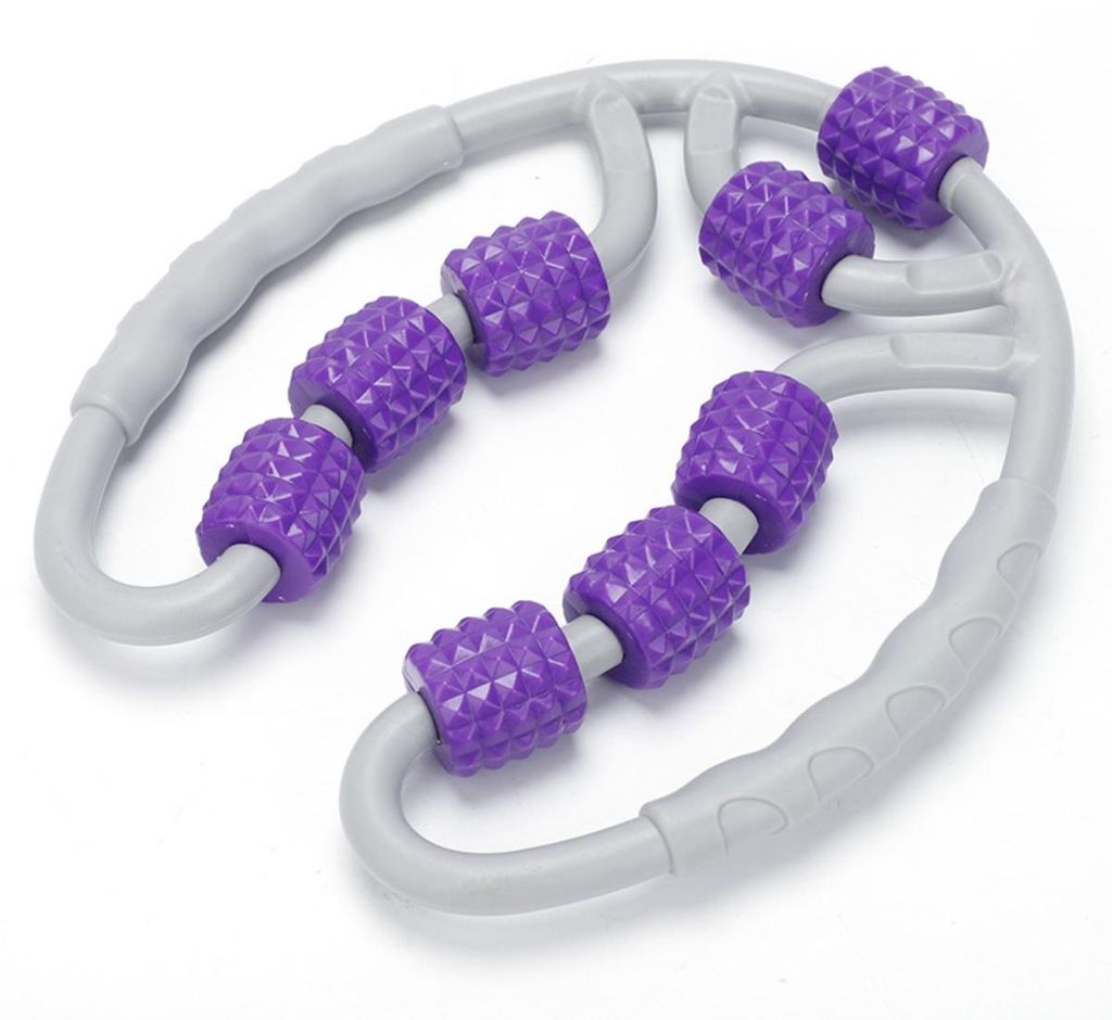 INF Yoga 8 Rollen Bein Massagegerät aus ABS 23.5cm x 28.5cm Training Violett