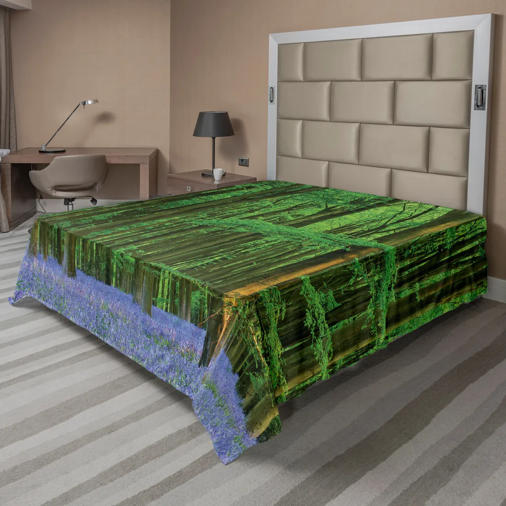 Drap plat pour vacances d'été, motif bois de jacinthes 260 x 228 cm