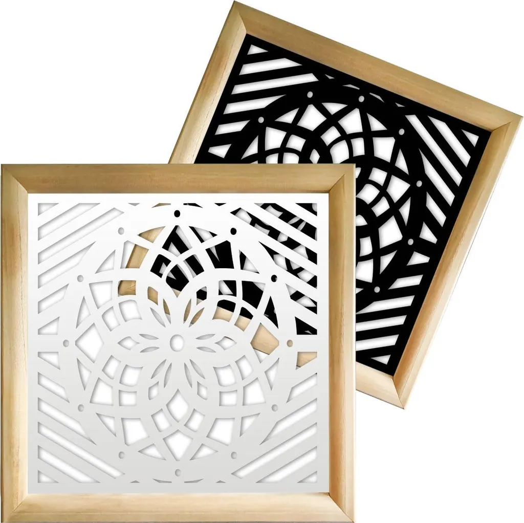 ABBEY ROSE Modules décoratifs en bois et PVC blanc 73 x 73 cm