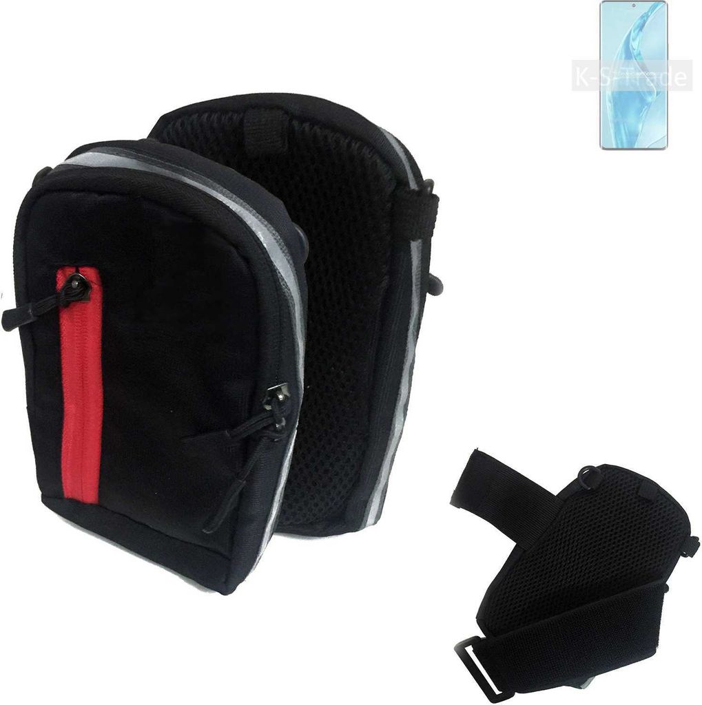 K-S-Trade Outdoor Gürteltasche Holster Umhängetasche kompatibel mit Xiaomi 12S Ultra schwarz Handy Tasche Case travelbag Schutz Hülle Handy Hülle