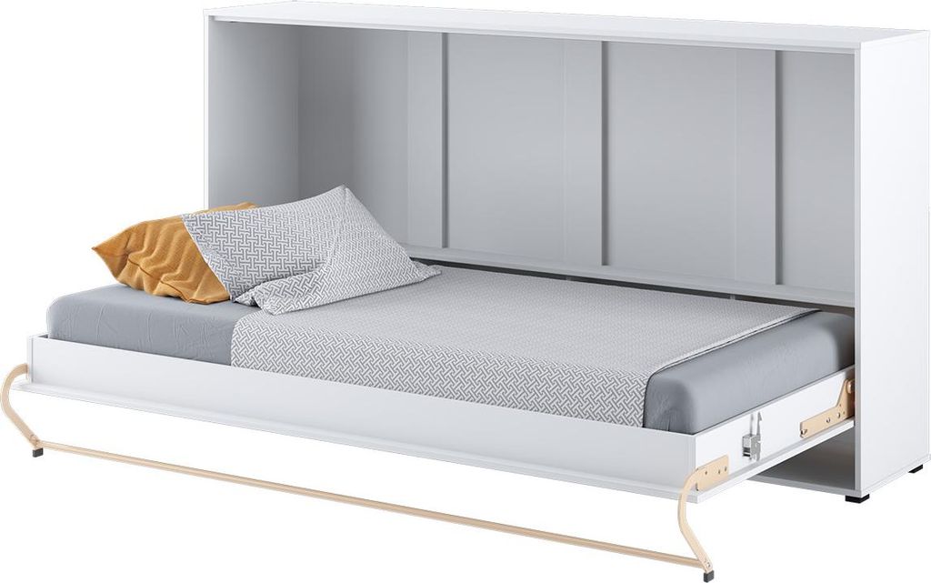 Schrankbett 90 x 200 Horizontal CP-06 Weiß Matt LENART CONCEPT PRO Wandklappbett