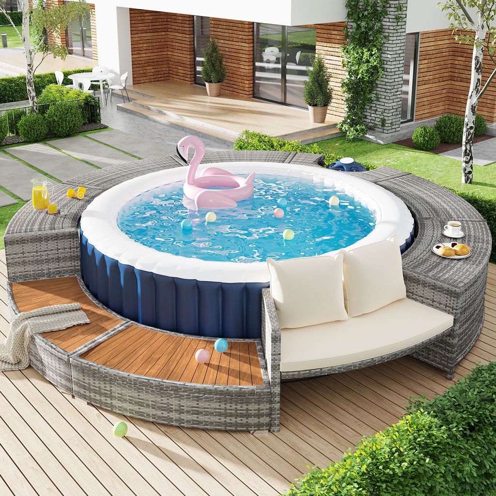 Flieks Whirlpool Umrandung Rund, Poolumdrang Produktbild
