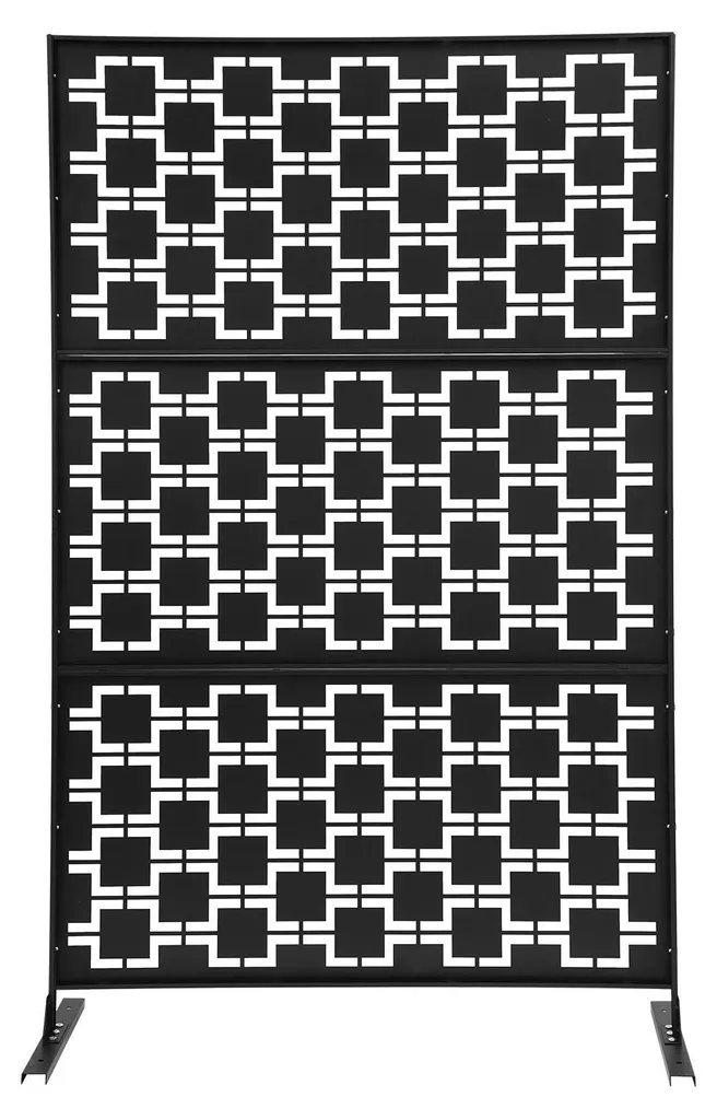 Brise-vue Autoportant en Acier Noir 120x190cm avec Découpe Laser Chic