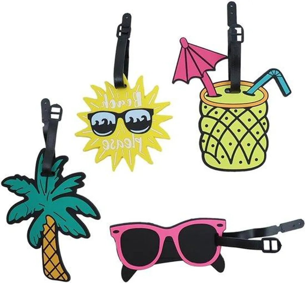 Lot de 4 étiquettes de voyage robustes pour valise et sacs de voyage