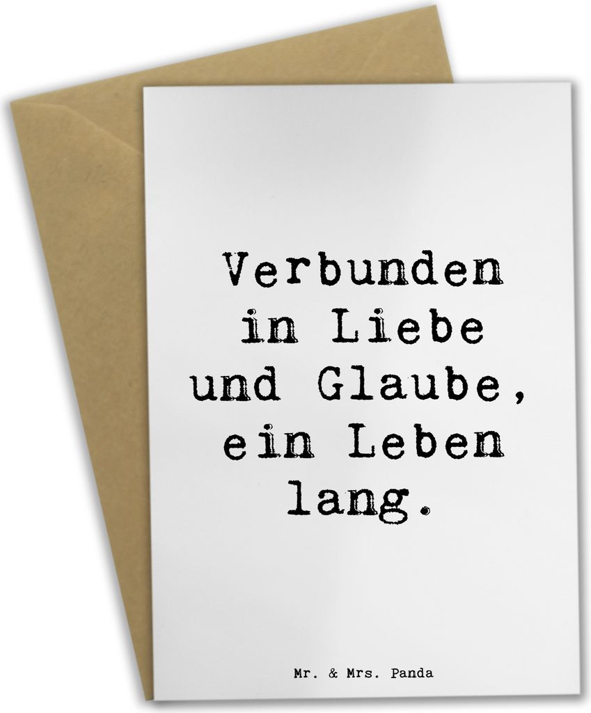 Mr. & Mrs. Panda Grußkarte Spruch Kirchliche Trauung Liebe Glaube - Weiß - Geschenk, Eheversprechen, Heirat, Geschenke, Ehe, Heiraten, Gottes Seg...