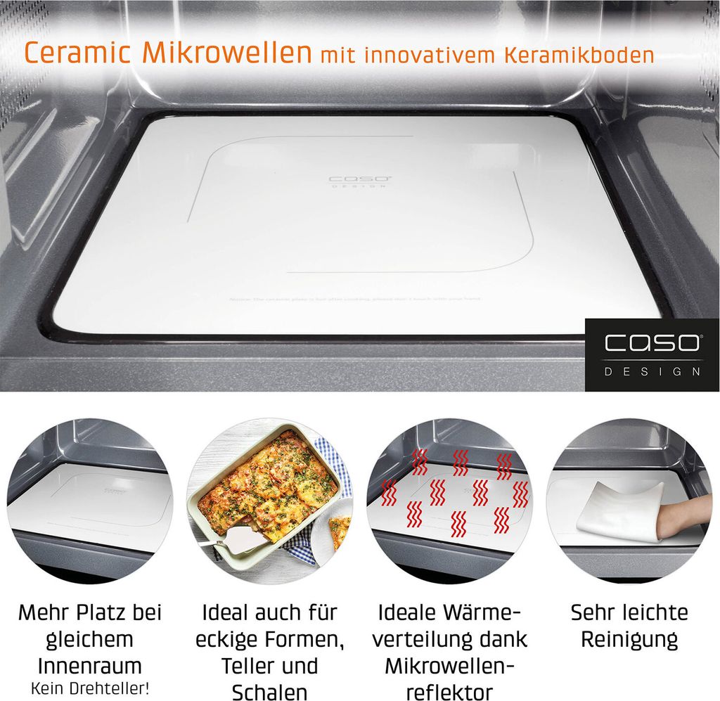 Kuchenka mikrofalowa Caso bez talerza obrotowego z grillem Zdjęcie produktu 14