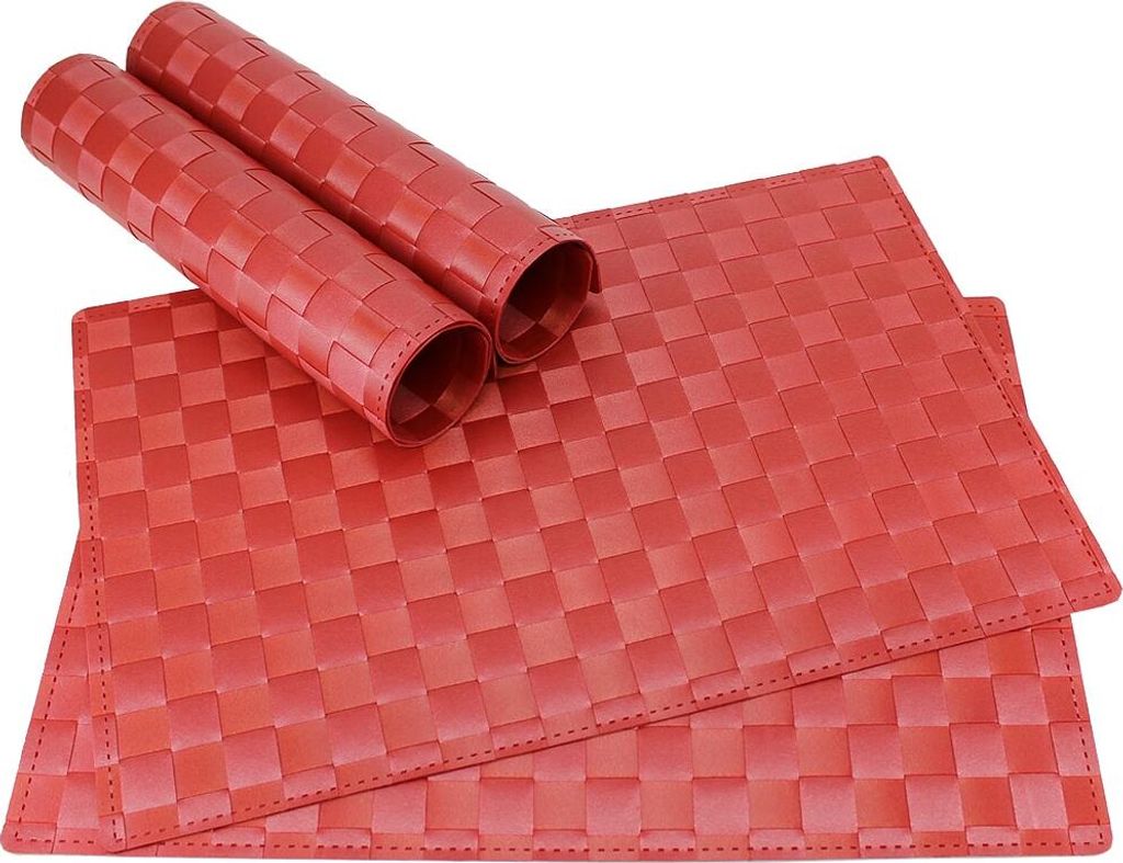 Tischset MODERN rot 4er Tischunterlage als Tischdeko Produktbild 