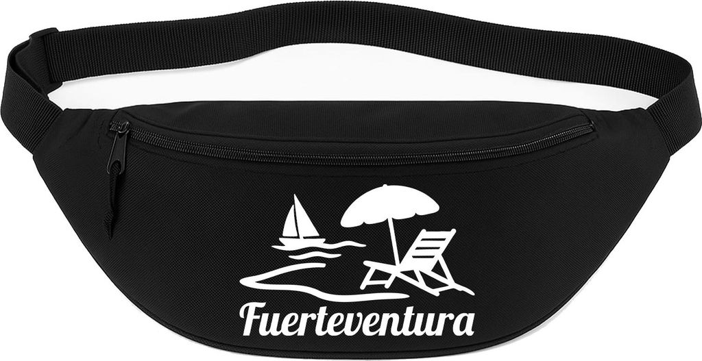 Huuraa Bauchtasche Fuerteventura Inselmotiv Spanien 2,5 Liter Black Polyester Crossbody Bag Geschenkidee