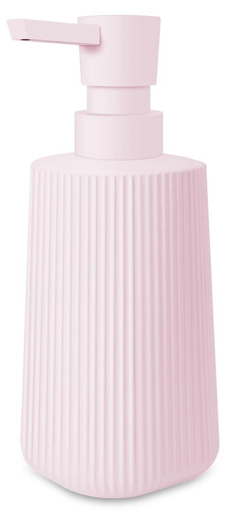 Moderner Seifenspender aus Glas, transparent, 250 ml, für Badezimmer, Arbeitsplatte, Küche, Seifenspender mit Pumpe (rosa, 1 Stück)