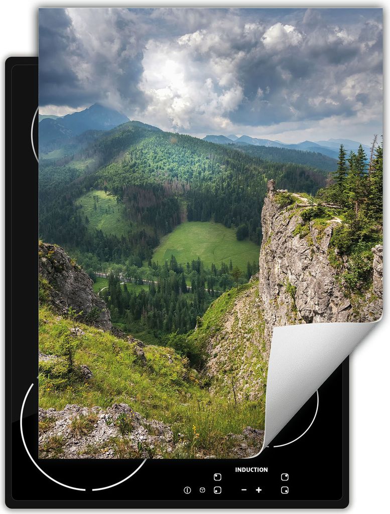 DarHaus Herdabdeckplatte Einteilig Küche Abdeckplatte für Glaskeramikfeld Abdeckung Induktionskochfeld Aufrollbare Matte 40x52 cm, Berge - Landsc...