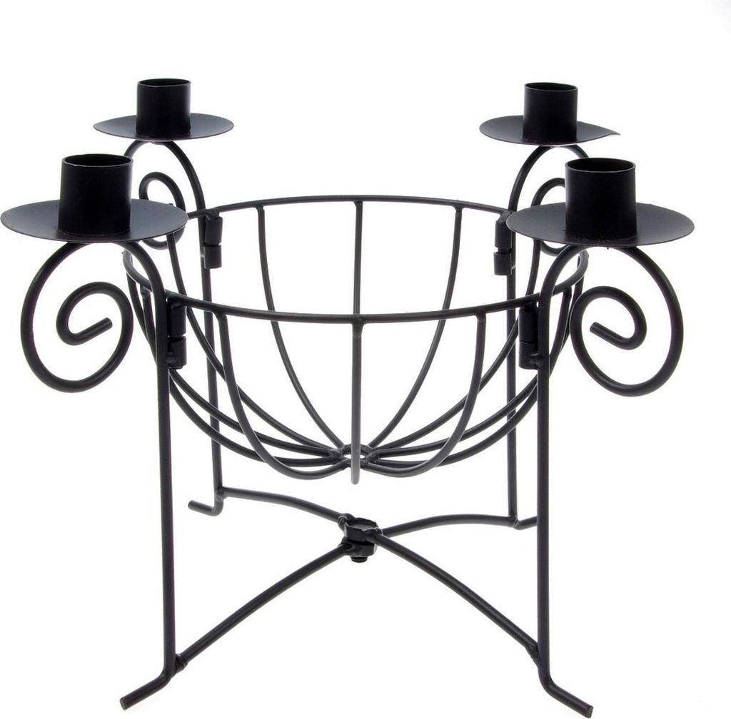 Metallkerzenständer - Weihnachten - schwarz - ca. 25cm hoch - 70900