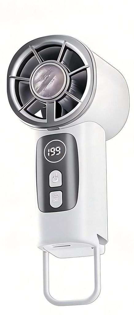 Turbo Handventilator mit 11000 RPM, 199 Windstufen, Mini Ventilator mit LED Display & USB-C für starke Kühlung