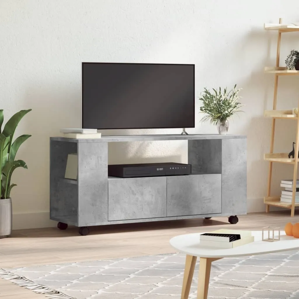The Living Store Mobile TV grigio cemento 102x34,5x43 cm Materiale in legno