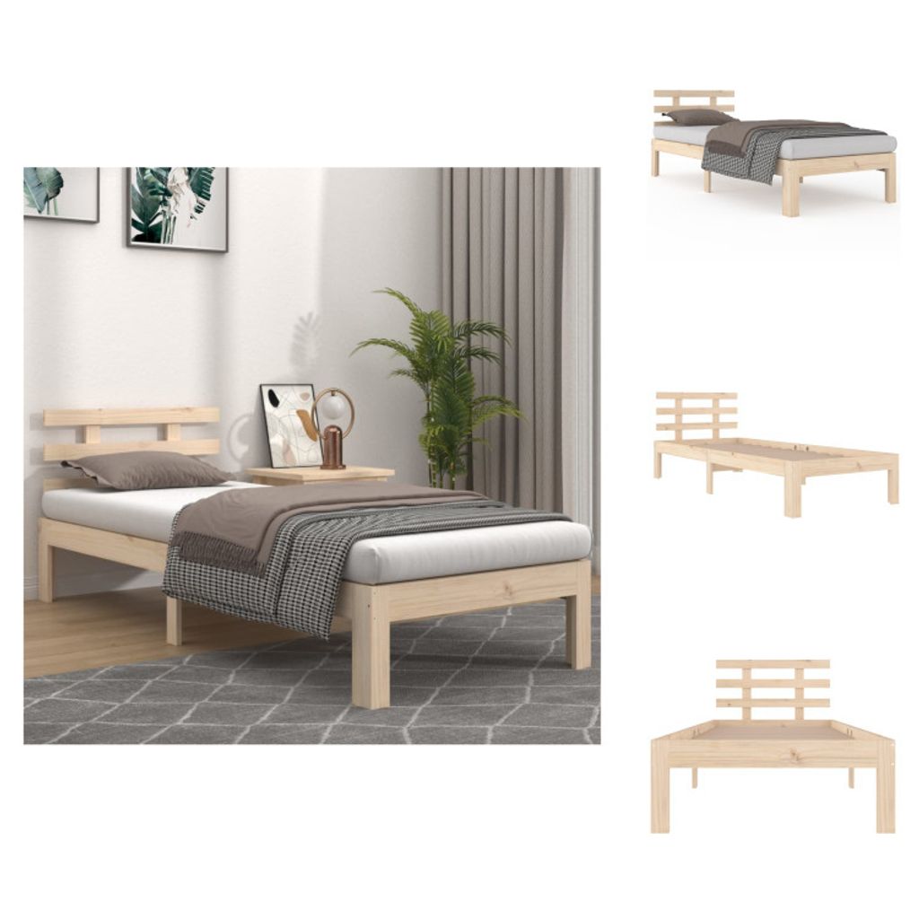 vidaXL Massivholzbett 90x190 cm - Betten & Bettgestelle