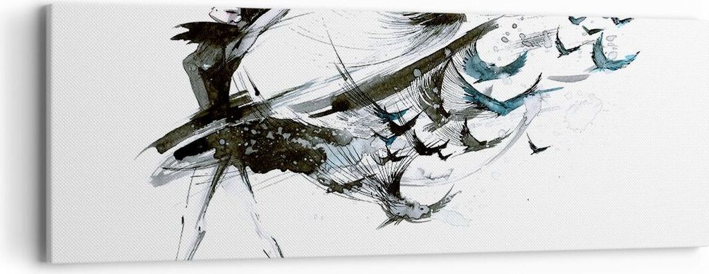 Bild auf Leinwand - Leinwandbild - Tanz eine Frau Ballett Aktivität - 90x30cm - Wand Bild - Wanddeko - Leinwanddruck - Bilder - Kunstdruck - Wandd...
